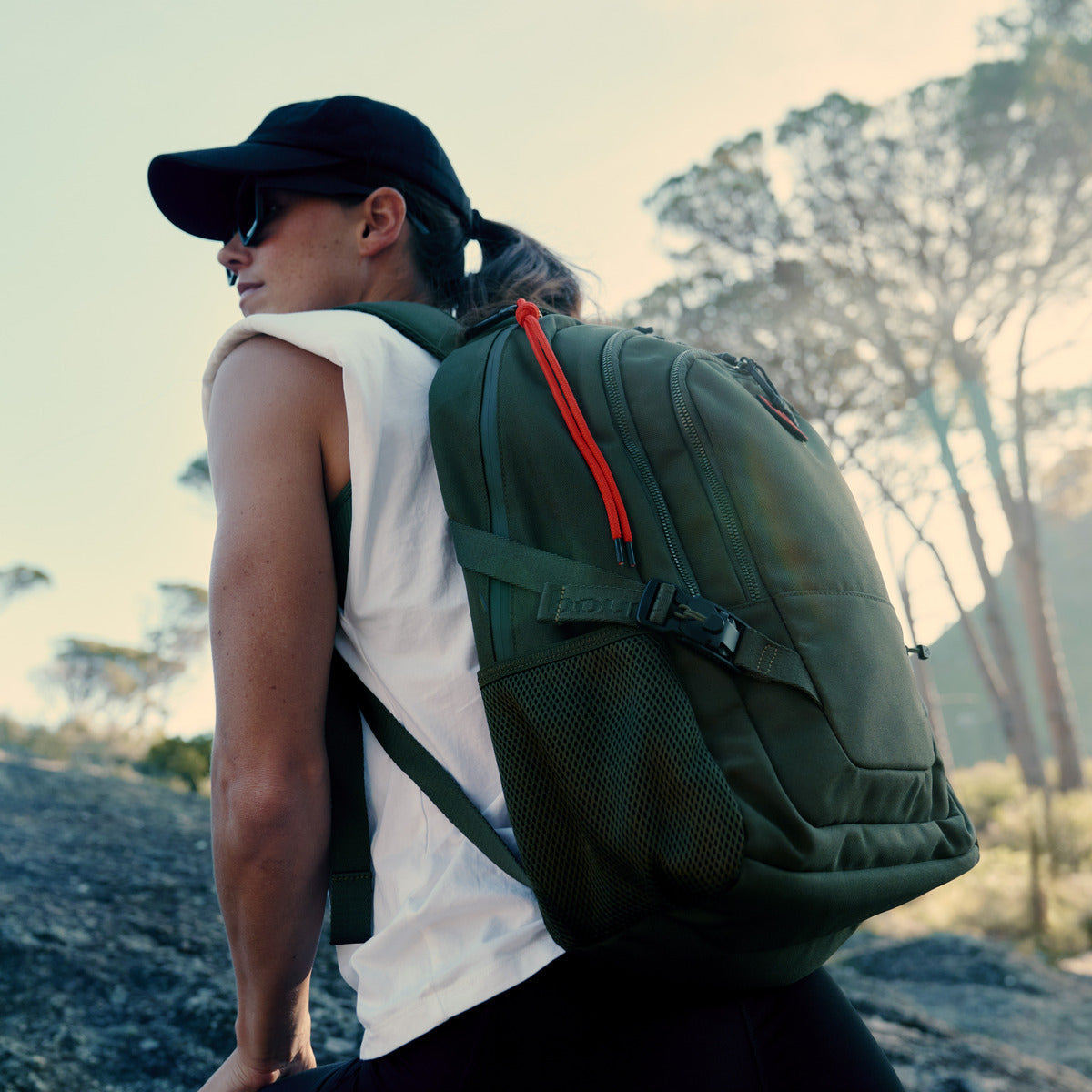 Bound Everywhere Backpack in Green – lifestyle