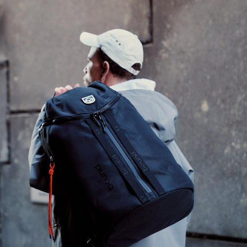 Bound City Backpack Duffel in Black – lifestyle