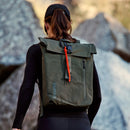 Bound Roll-Top Backpack in Green – lifestyle