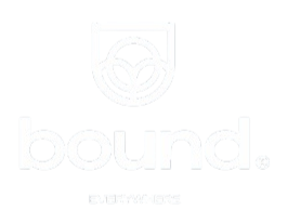 White logo with text on a white background